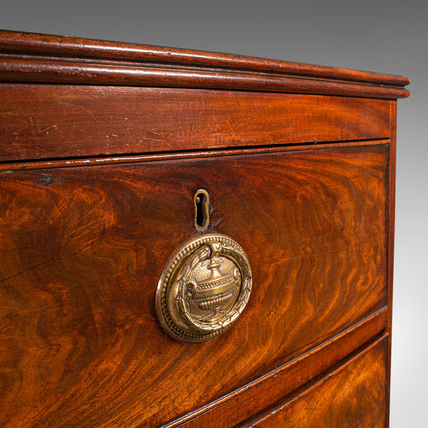 Large Antique Bow Front Chest of Drawers, English, Tallboy, Georgian, Circa 1780