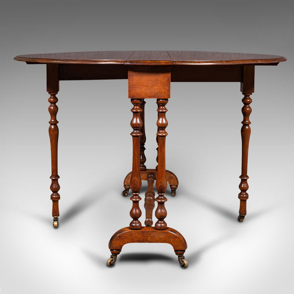 Antique Oval Sutherland Table, English, Gate Leg, Occasional, Victorian, C.1850