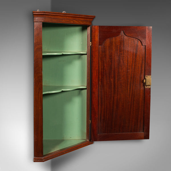 Antique Corner Cabinet, English, Cupboard, Georgian Revival, Victorian, C.1880