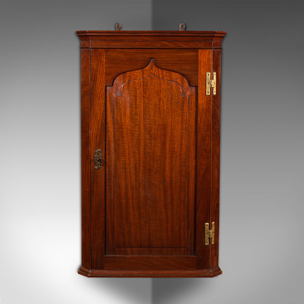 Antique Corner Cabinet, English, Cupboard, Georgian Revival, Victorian, C.1880