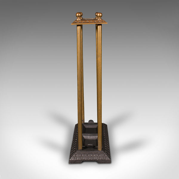 Antique Sectional Umbrella Stand, English, Bronze, Iron, Hall Rack, Victorian