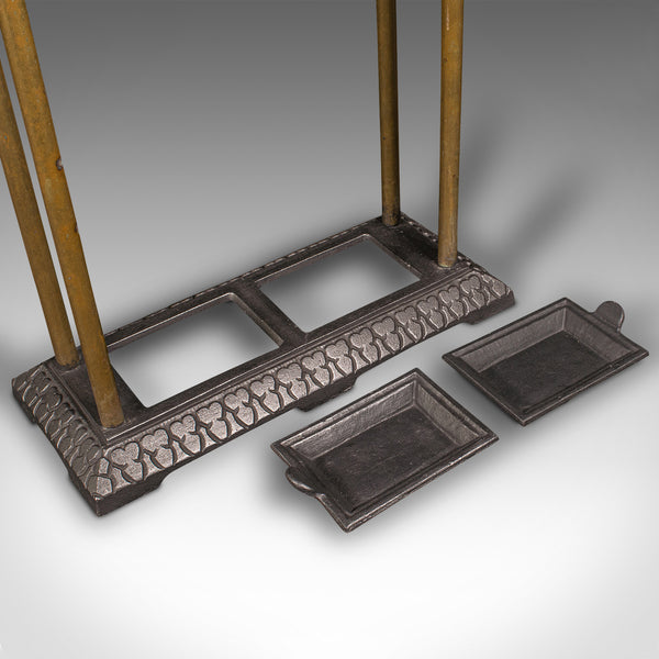 Antique Sectional Umbrella Stand, English, Bronze, Iron, Hall Rack, Victorian