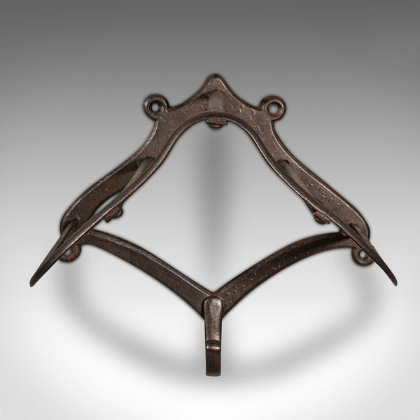 Pair Of Antique Equestrian Tack Racks, English, Wall, Saddle Rests, Victorian