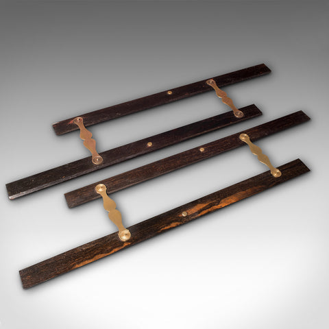 Pair Of Antique Parallel Rulers, English, Coromandel, Draughtsman's Instrument