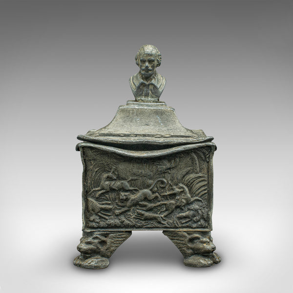 Heavy Antique Tobacco Keeper, English, Lead, Decorative, Snuff Box, William III