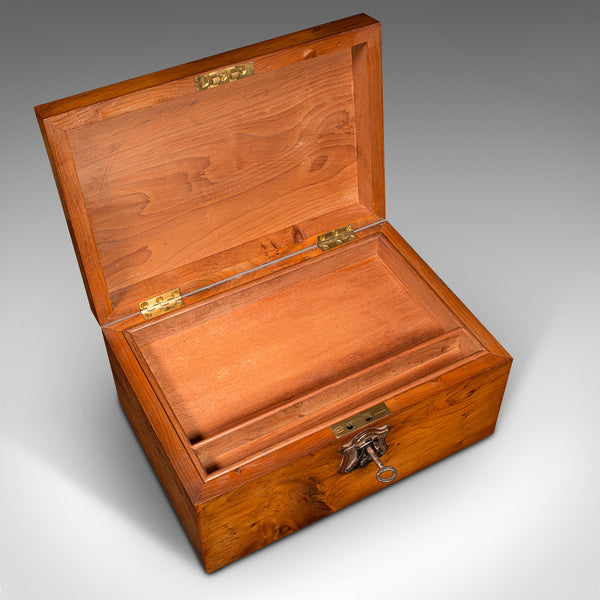 Antique Keepsake Box, Scottish, Sycamore, Work, Jewellery Case, Victorian, 1880