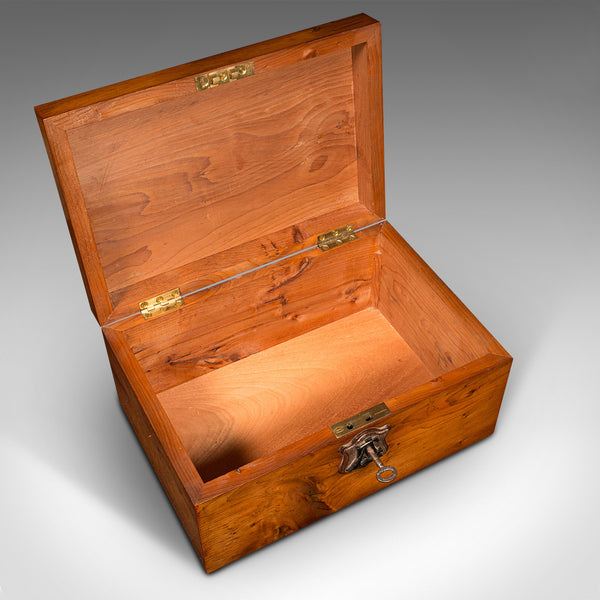 Antique Keepsake Box, Scottish, Sycamore, Work, Jewellery Case, Victorian, 1880