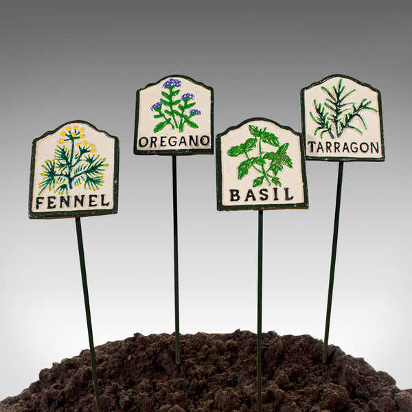 Set of 12 Vintage Herb Labels, English, Garden, Planter, Horticultural, Plants