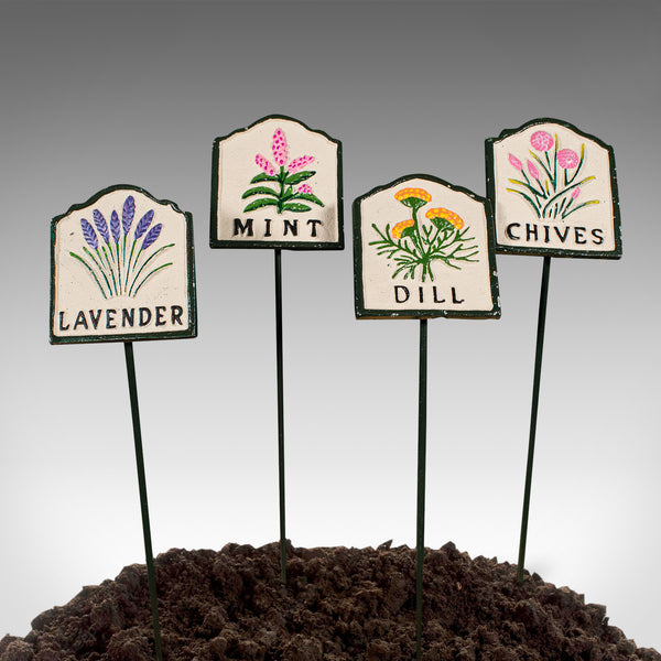 Set of 12 Vintage Herb Labels, English, Garden, Planter, Horticultural, Plants