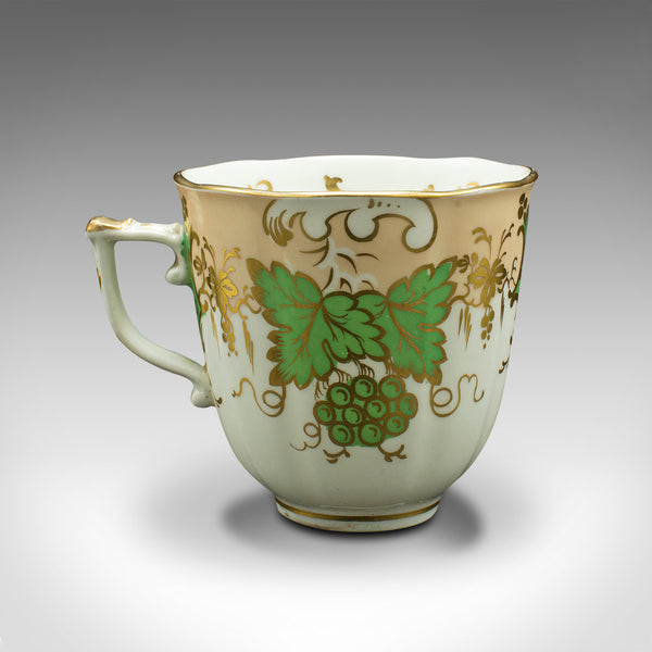 Set Of 4 Antique Coffee Cups, English, Bone China, Cup and Saucer, Victorian