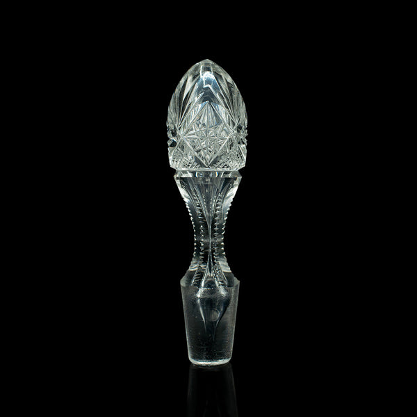 Tall Vintage Spirit Decanter, English, Cut Glass, Decorative Vessel, Mid Century