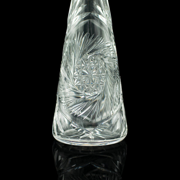 Tall Vintage Spirit Decanter, English, Cut Glass, Decorative Vessel, Mid Century