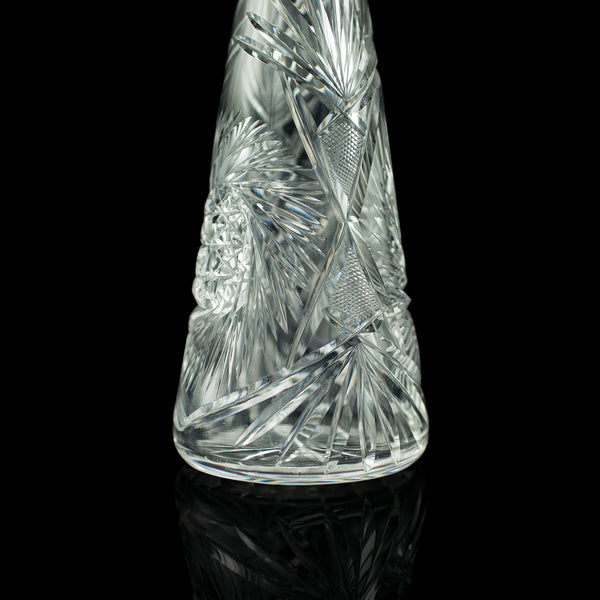 Tall Vintage Spirit Decanter, English, Cut Glass, Decorative Vessel, Mid Century