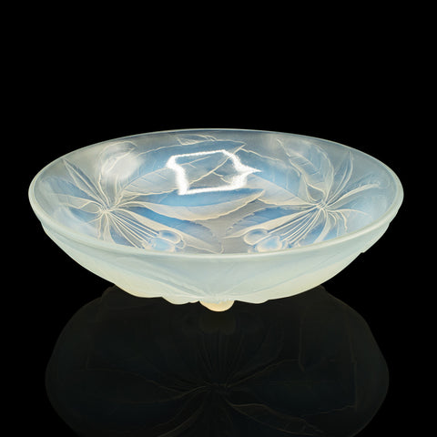 Antique Decorative Fruit Bowl, French, Lead Glass, Dish, Art Deco, Circa 1920