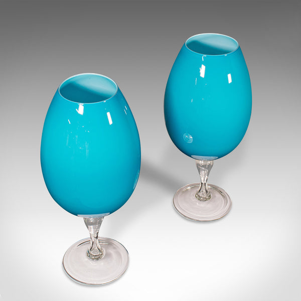 Giant Pair of Vintage Wine Glasses, English, Decorative, Planter, Vase, C.1970