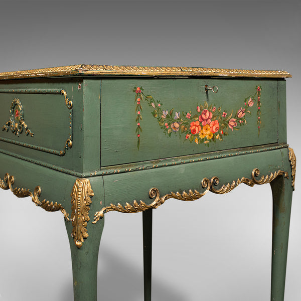 Antique Hand Painted Bijouterie Table, French, Pine, Display Cabinet, Victorian