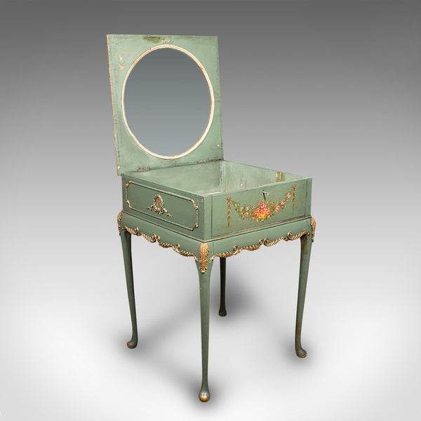 Antique Hand Painted Bijouterie Table, French, Pine, Display Cabinet, Victorian