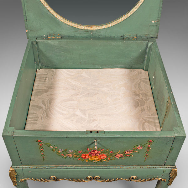 Antique Hand Painted Bijouterie Table, French, Pine, Display Cabinet, Victorian