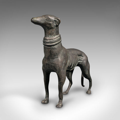 Vintage Greyhound Figure, French, Bronze, Dog Statue, Art Deco Taste, Circa 1930