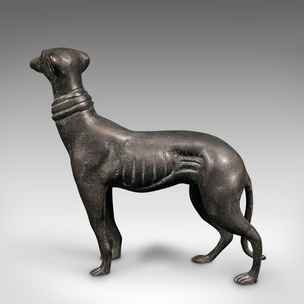 Vintage Greyhound Figure, French, Bronze, Dog Statue, Art Deco Taste, Circa 1930