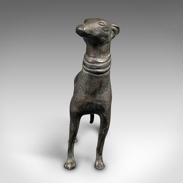 Vintage Greyhound Figure, French, Bronze, Dog Statue, Art Deco Taste, Circa 1930