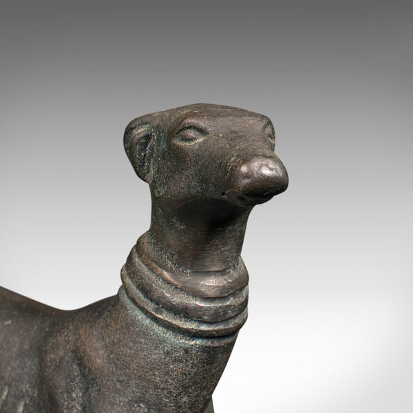 Vintage Greyhound Figure, French, Bronze, Dog Statue, Art Deco Taste, Circa 1930
