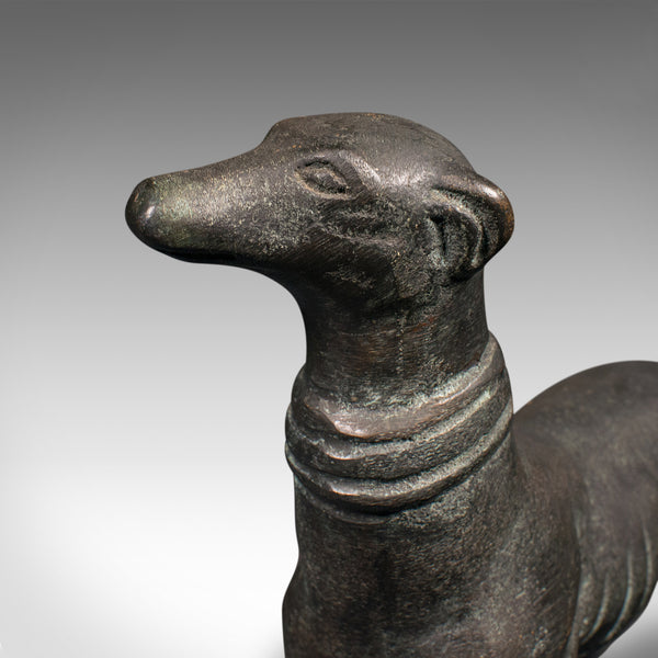 Vintage Greyhound Figure, French, Bronze, Dog Statue, Art Deco Taste, Circa 1930