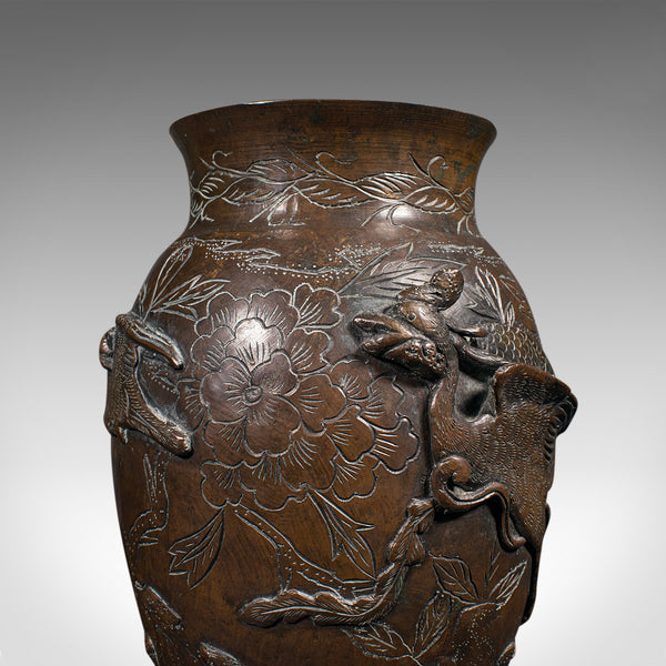 Antique Decorative Posy Vase, Japanese, Bronze, Meiji Period, Urn, Victorian