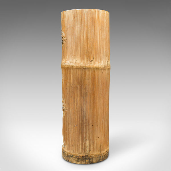Large Pair Of Vintage Dry Flower Vases, Chinese, Bamboo, Bitong, Brush Pot, 1930
