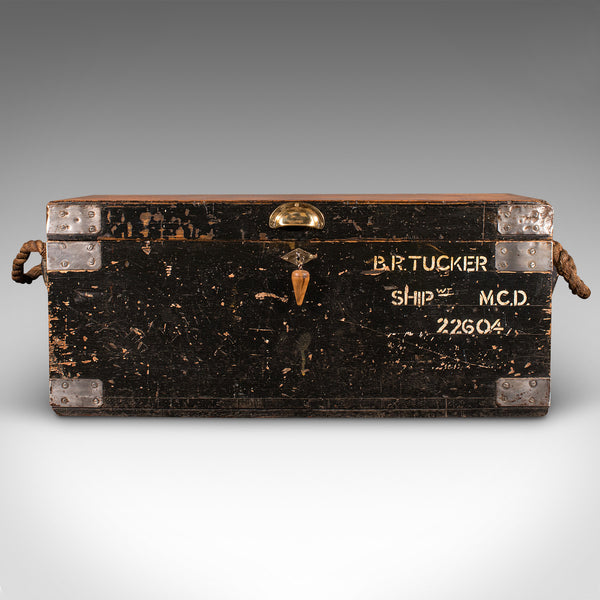 Vintage Shipwright's Tool Chest, English, Cedar, Pine, Craftsman's Trunk, C.1940