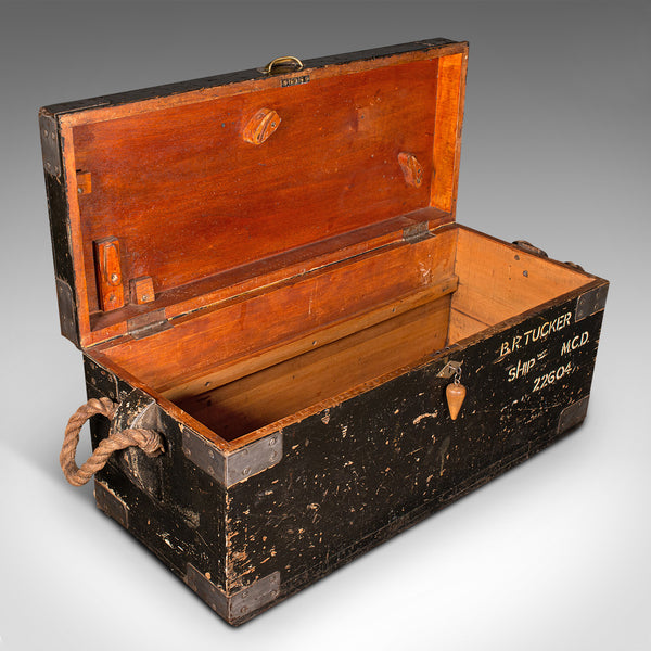 Vintage Shipwright's Tool Chest, English, Cedar, Pine, Craftsman's Trunk, C.1940