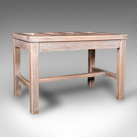 Antique Luggage Rack, English, Limed Oak, Bedroom Night Stand, Edwardian, C.1910