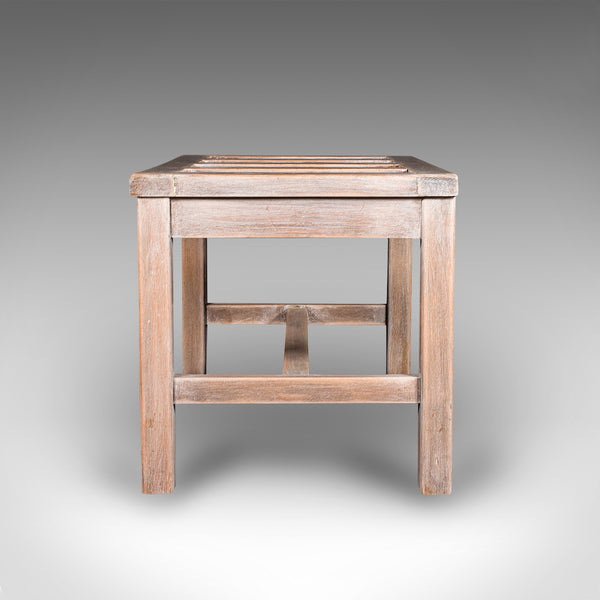 Antique Luggage Rack, English, Limed Oak, Bedroom Night Stand, Edwardian, C.1910