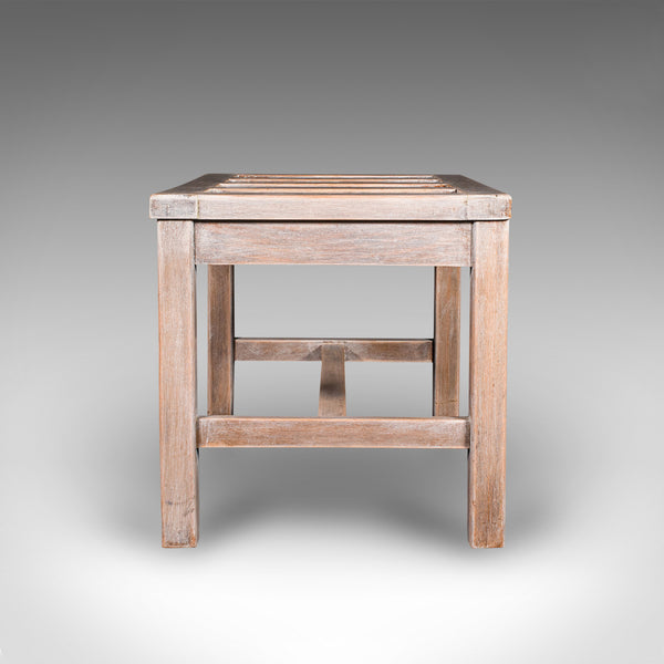 Antique Luggage Rack, English, Limed Oak, Bedroom Night Stand, Edwardian, C.1910