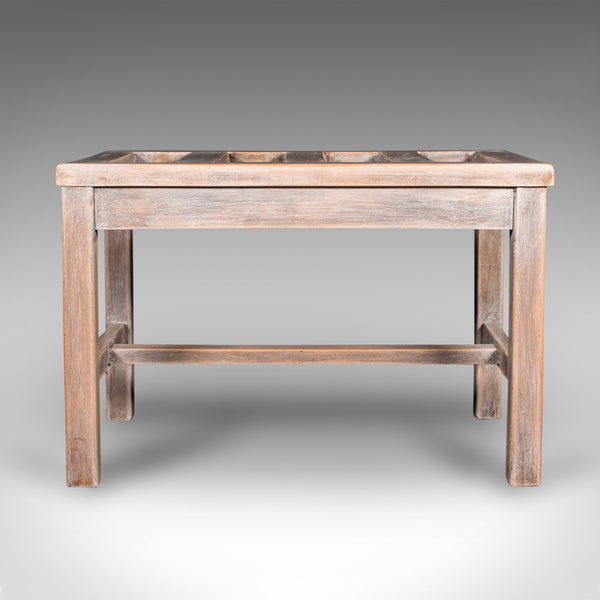 Antique Luggage Rack, English, Limed Oak, Bedroom Night Stand, Edwardian, C.1910