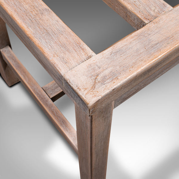 Antique Luggage Rack, English, Limed Oak, Bedroom Night Stand, Edwardian, C.1910
