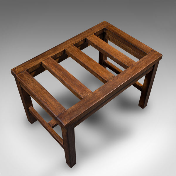 Antique Luggage Rack, English, Oak, Bedroom Night Stand, Edwardian, Circa 1910