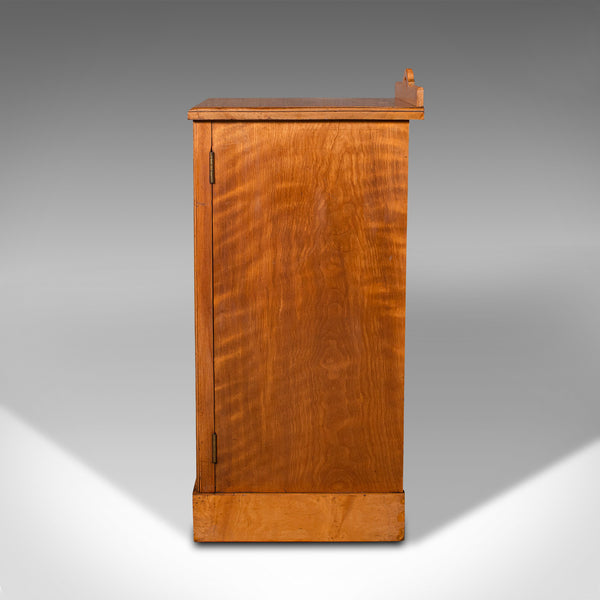 Antique Nightstand, Scottish, Satinwood, Cabinet, Pot Cupboard, Victorian, 1890