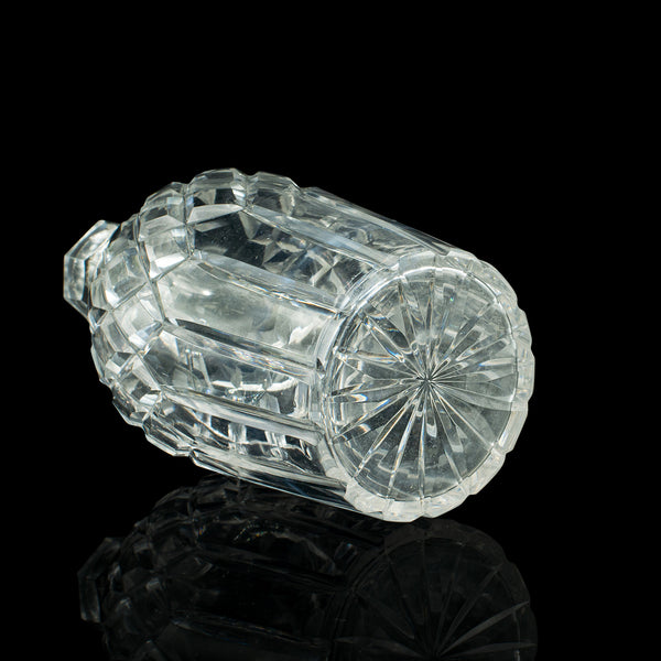 Vintage Whiskey Decanter, English, Cut Glass, Decorative, Scotch Vessel, C.1960