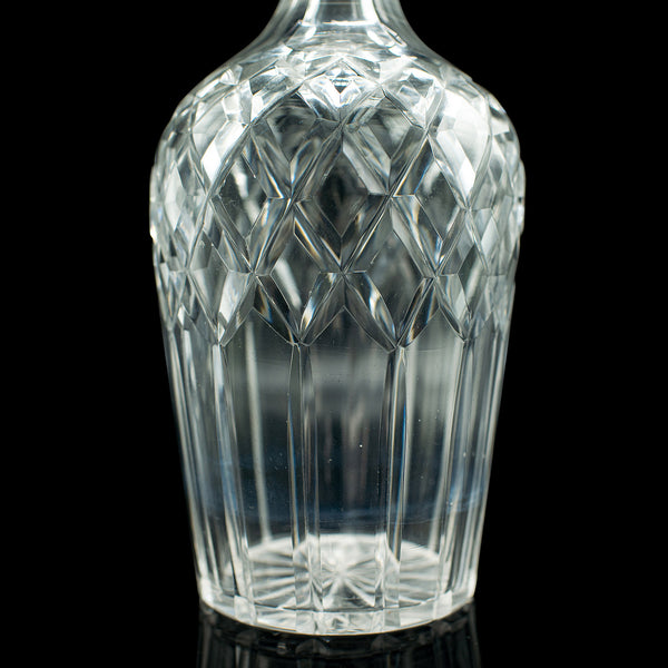 Vintage Whiskey Decanter, English, Cut Glass, Decorative, Scotch Vessel, C.1960