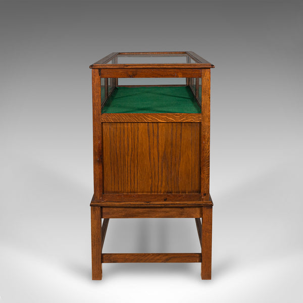 Antique Jeweller's Display Cabinet, English, Oak, Shop, Haberdashery, Edwardian