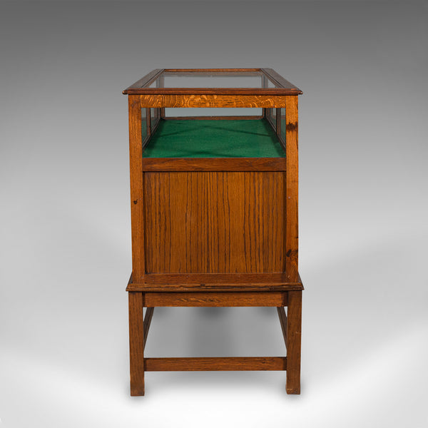 Antique Jeweller's Display Cabinet, English, Oak, Shop, Haberdashery, Edwardian