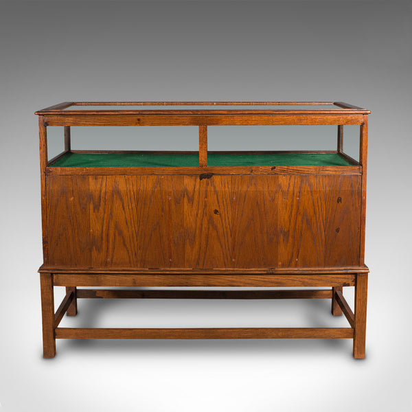 Antique Jeweller's Display Cabinet, English, Oak, Shop, Haberdashery, Edwardian
