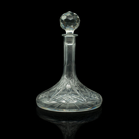 Vintage Wine Decanter, English, Cut Glass, Decorative, Spirit Vessel, Circa 1930