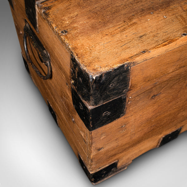 Antique Carpenter's Chest, English, Pine, Tool Trunk, Coffee Table, Victorian