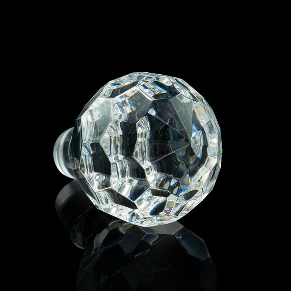 Tall Vintage Port Decanter, English, Cut Glass, Wine, Spirit Vessel, Mid Century