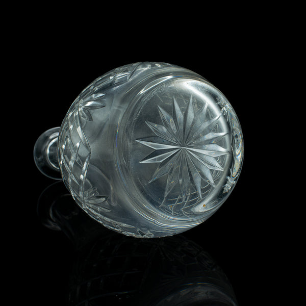 Tall Vintage Port Decanter, English, Cut Glass, Wine, Spirit Vessel, Mid Century