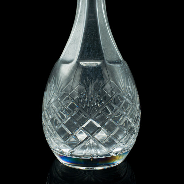 Tall Vintage Port Decanter, English, Cut Glass, Wine, Spirit Vessel, Mid Century