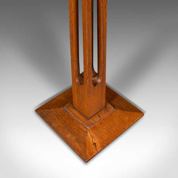 Small Antique Bust Stand, English, Oak, Jardiniere, Torchere, Column, Victorian