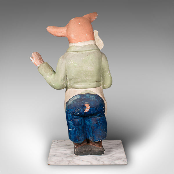 Antique Butcher's Shop Display Figure, English, Advertising, Pig, Edwardian